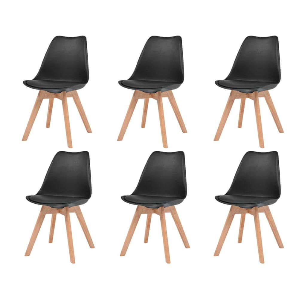 Petromila vidaXL Jedálenské stoličky 6 ks, čierne, plast